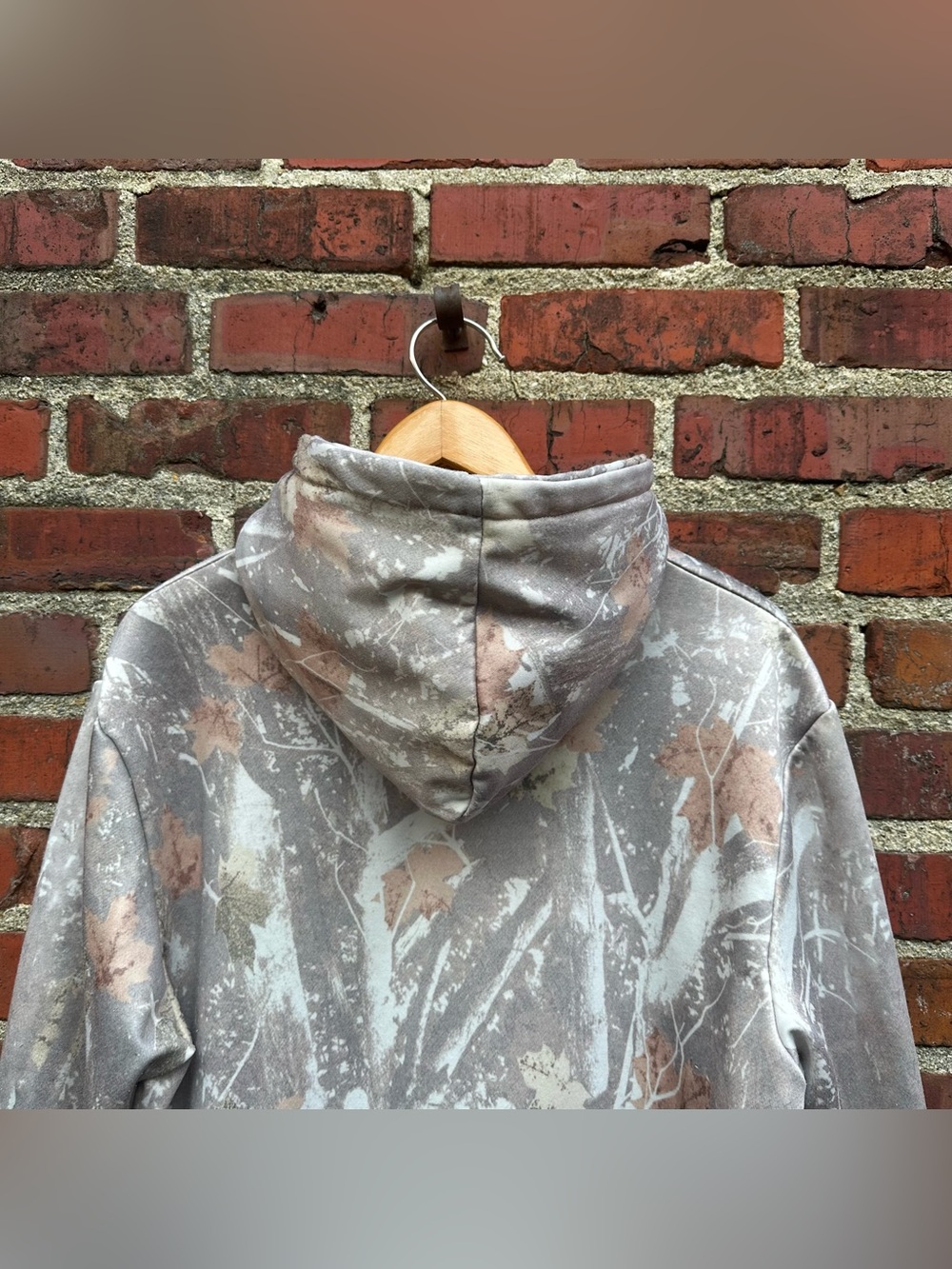 Camouflage Hoodie Pullover Sweatshirt Mens XXL Pastel Light Multi Leaf Tree Camo - Picture 13 of 14